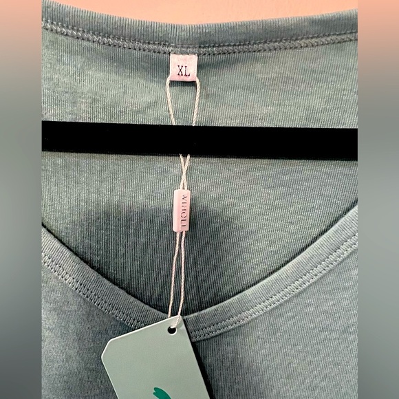 NWT Balloon Sleeve Tunic, Size XL, Turquoise - Picture 4 of 5